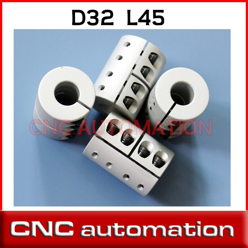 1pc wheel Connector rigid solid Shaft Couplings Hex Screws Motor Aluminum Alloy Coupler D32 L45 6.35/8/10/12/12.7/14mm