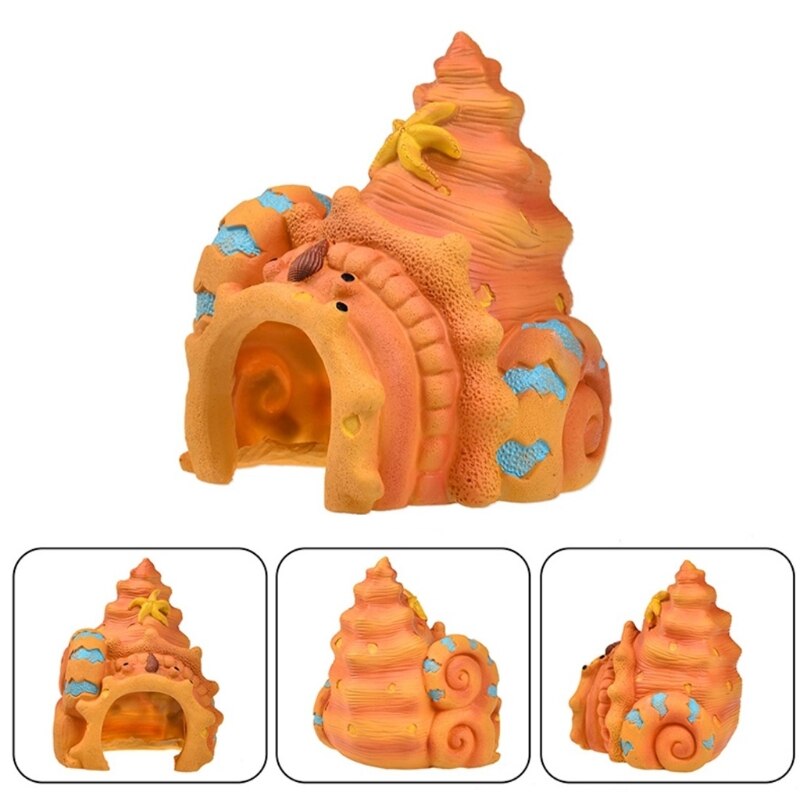 Casa de conchas para decoración de Acuario, juego de descanso para dormir, refugio seguro para agua dulce y salada, pecera de 2 tamaños, cuencos para peces