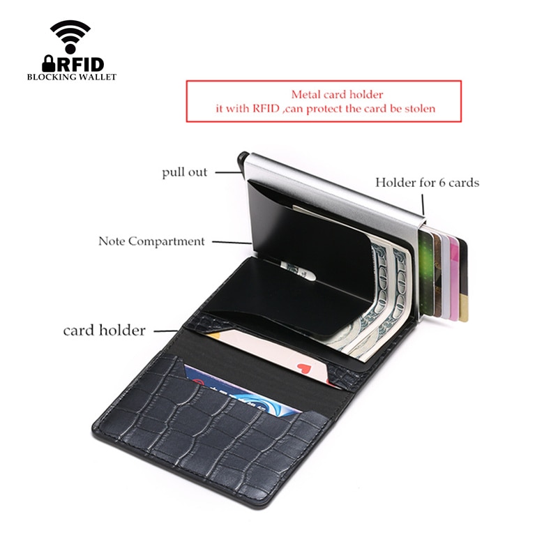 Bisi Goro Blocking RFID Credit Card Wallet Card Holder Metal Slim Wallet Aluminum 13 Colors Card ID Holder