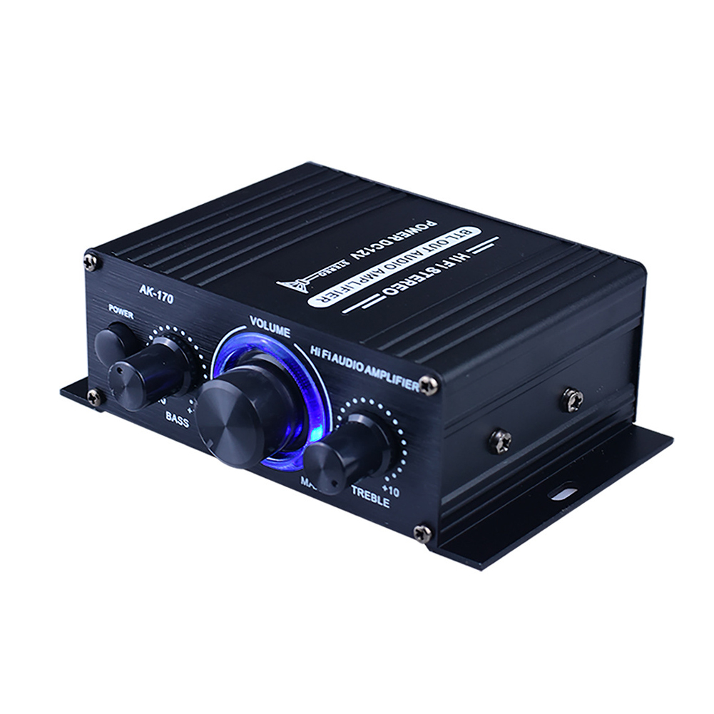 AK-370 Bluetooth Amplifier Mini Digital Power Audio Car Amplifier 20W+20W 12V HIFI Stereo Audio Amplifier for Home Theater Party: Orange