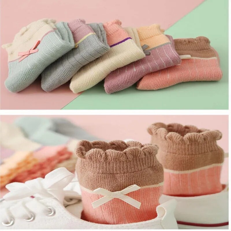5 paia/lotto 1-12Y bambini calzini di cotone caldo autunno inverno bambini calzini tubo centrale simpatico cartone animato ragazzi ragazze pettinato calzini di cotone