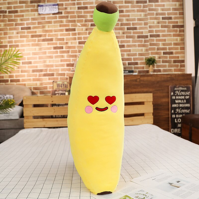 Hot New 1pc 80/100CM śliczne pluszowe owoce zabawki żółty Banana pluszowe rośliny zabawki Banana poduszki dla domu łóżko dziecko dzieci prezenty urodzinowe: 3 / 100cm