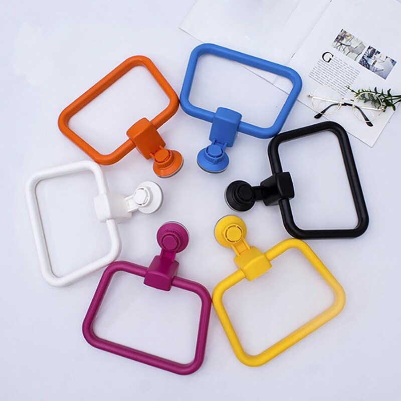 Bathroom Multifunction Powerful Suction Cup Towel Ring Bathroom Punch Free Towel Hanging Ring Seamless Towel Wall Mount