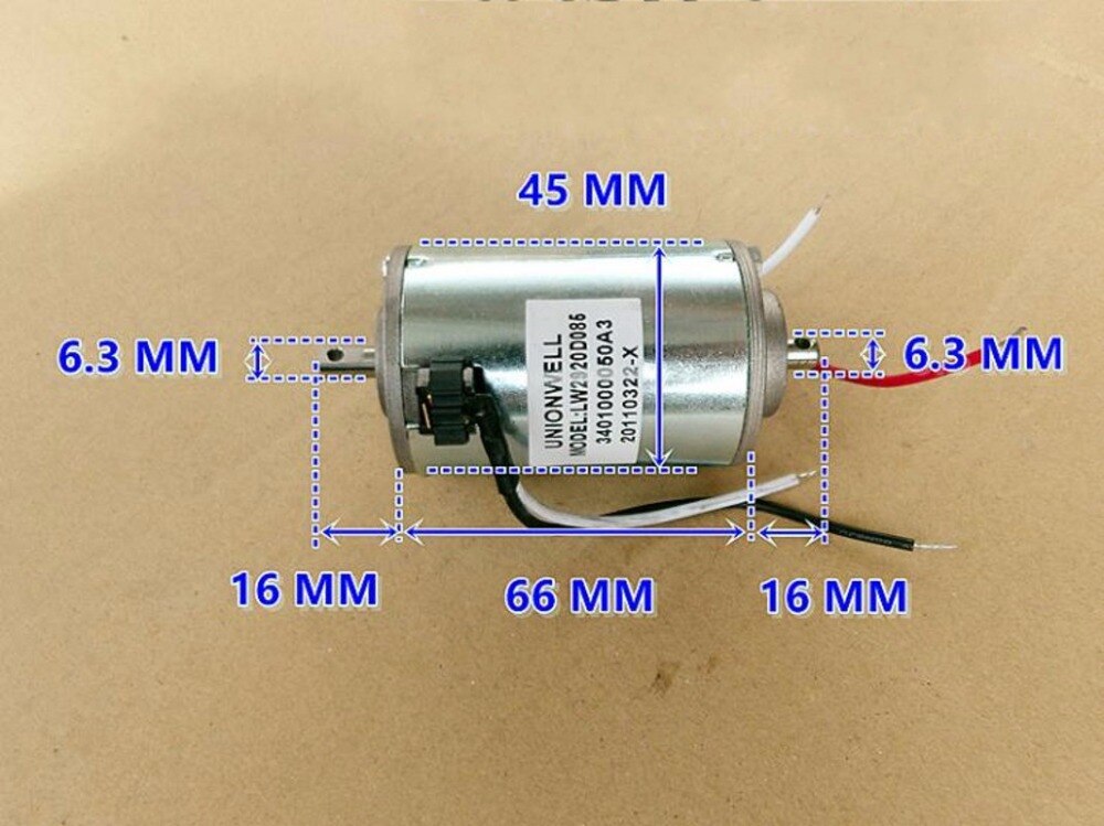 DC120V DC Motor Wind Turbine Double Ball Bearing Compensated Carbon Brush
