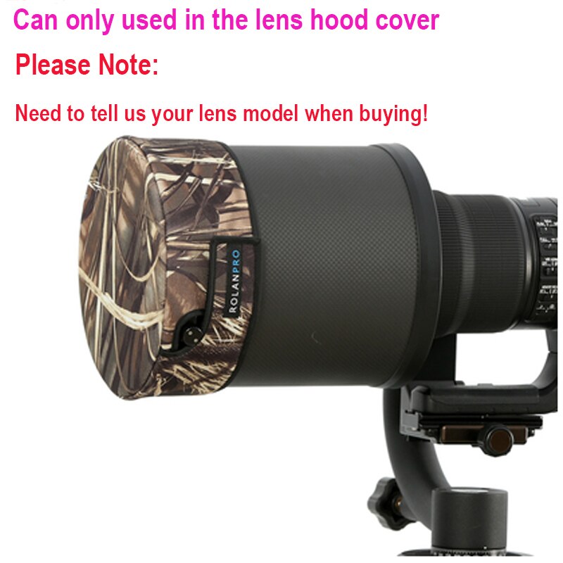 ROLANPRO – veste de Camouflage avec capuchon d&#39;objectif DSLR, vêtement téléphoto court pour Sigma Tamron Canon Nikon 300/400/500/600/800mm: Lens Hood Cover A