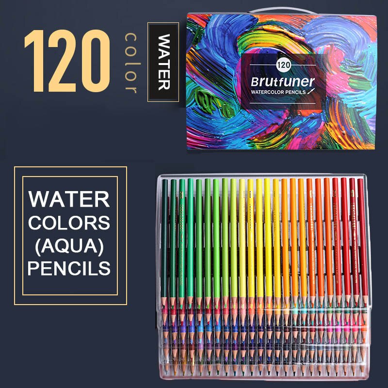 Anddal-lápices de colores Brutfuner para niños, lápices de colores profesionales para dibujar, suministros de arte, 260/180/120/72/48: 120 water colors