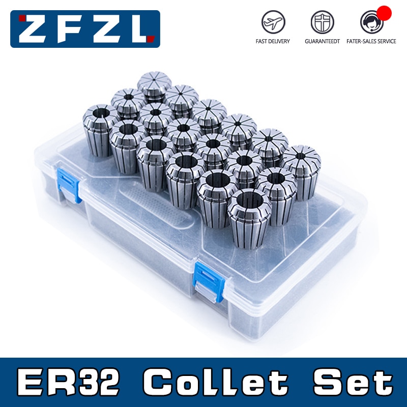1 Set Hight Precisie ER32 Spring Collet Chuck 3/4/5/6/7/8/9/10/11/12/13/14/15/16/17/18/19/20 Draaibank Mill Cnc Frezen Gereedschaphouder
