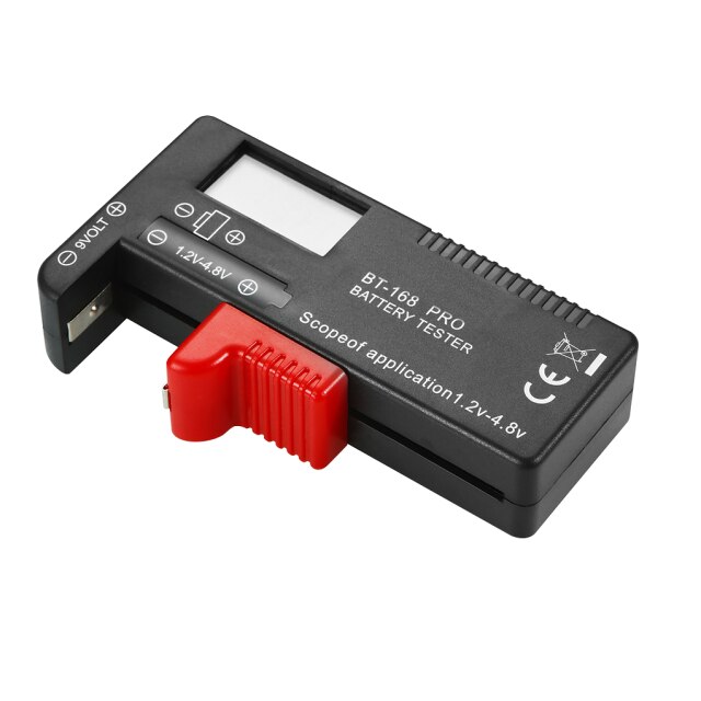 Digital batteritester voltkontroller for 9v 1.5v knappceller universal oppladbar aaa aa cd batteritestenhet spenning: 168d pro