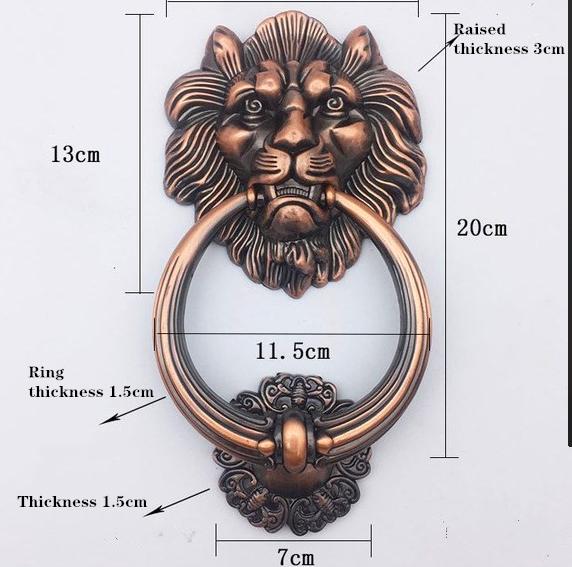 Puerta De León antiguo grande, 20cm x 11,5 cm, lionhead kicker, porter, lions, decoración del hogar, cama