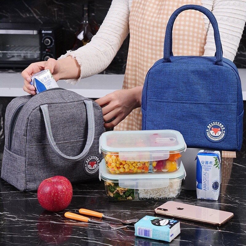 Japanese Fox Printing Portable Lunch Bags Waterproof Oxford Women Student Thermo Food Bags Office School Picnic Cooler Bag Bolso