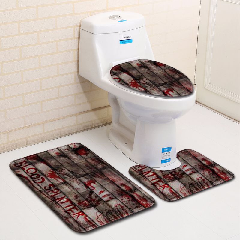 3 Piece Set Horror Blood Handprint Bath Mats Non-slip Absorbent Water Floor Door Mat Bathroom Carpet Toilet Seat Rug for Toilet: C017 / 500MMx800MM