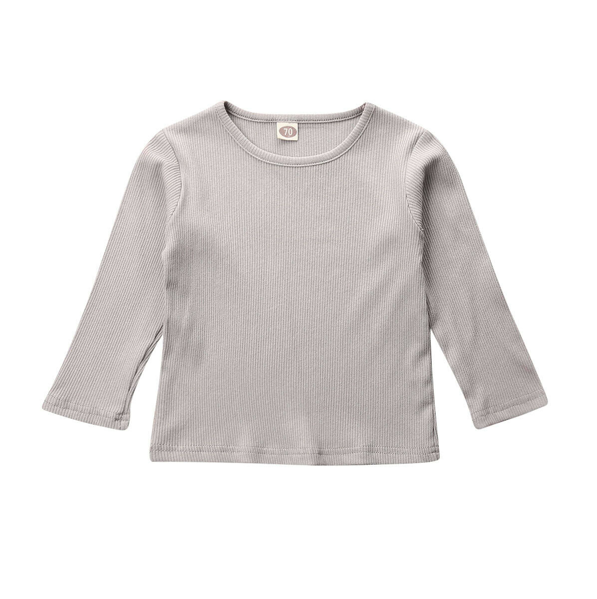 Herfst winter comfortabele baby baby t-shirt met lange mouwen solid warm top pasgeboren jongen meisje kleding: Grijs / 18m