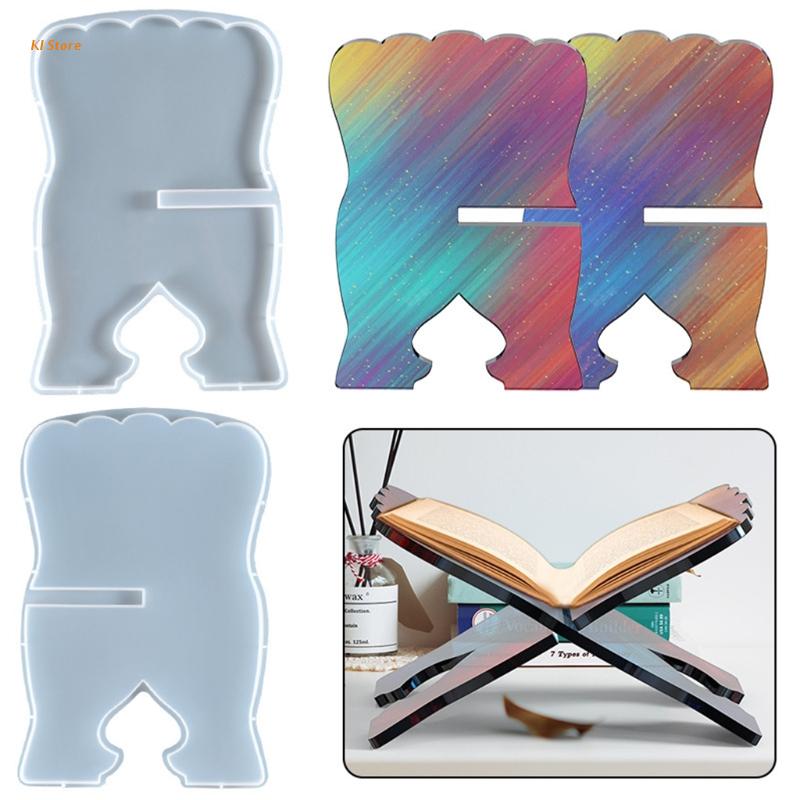 Buchständer aus silikonform, geschnitzt, eid-harz, koran-faltbuchständer, halter, muslimischer gebetbuch-organizer, bücherregal