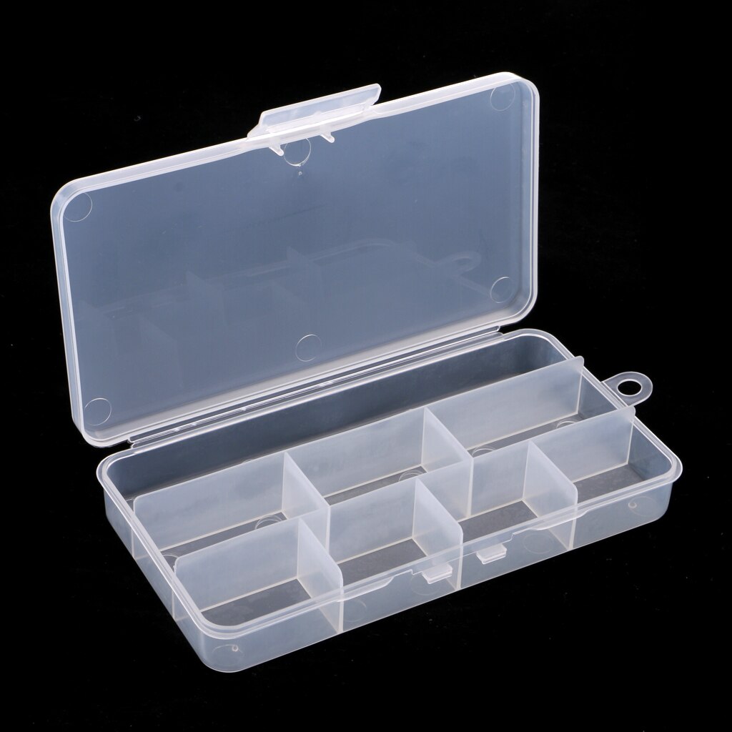 Transparent 8 Compartments Fishing Lure Bait Box Fishing Bead Snap Jig Case Fishing Tackle Boxes