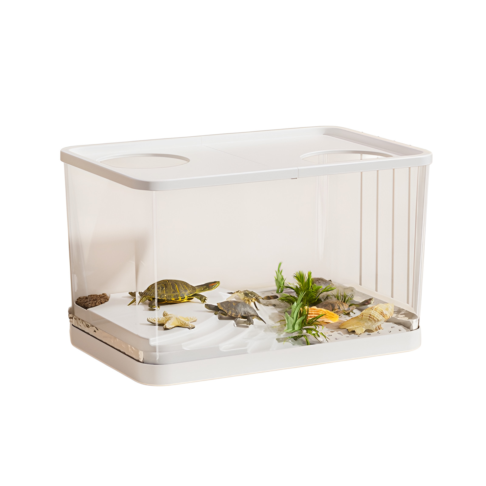 Tanque de peces para sala de estar, tanque ecológico de plástico para mascotas, acuario casero, pecera ornamental: YELLOW