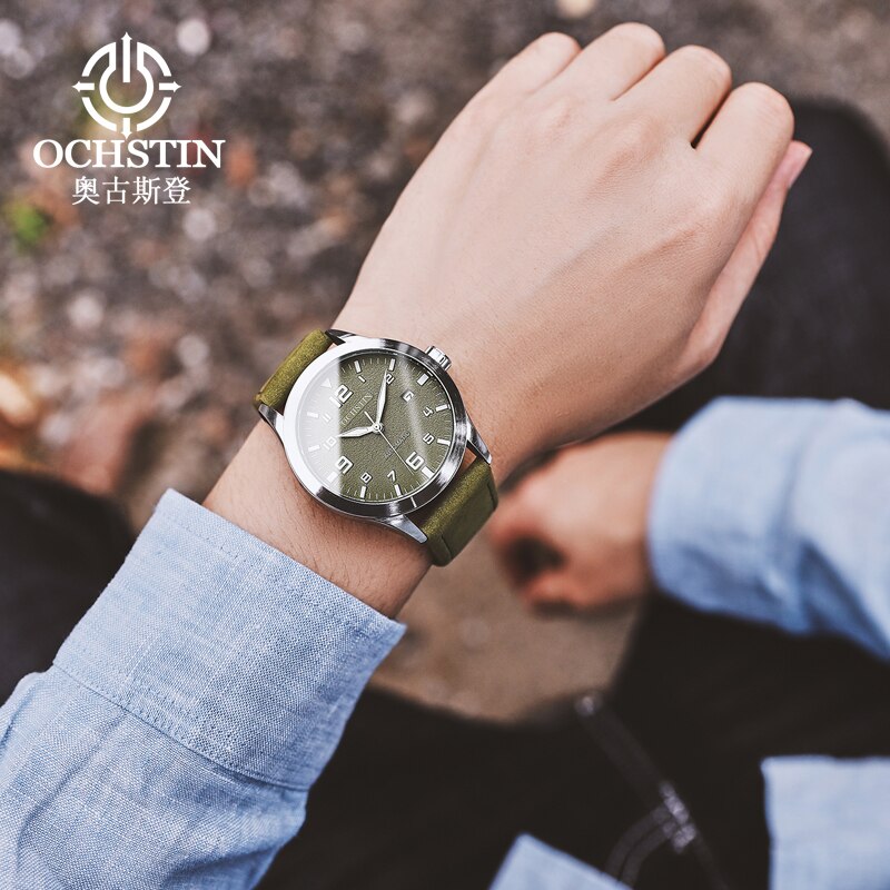 OCHSTIN Mann Mechanische Pilot Armbanduhren Luxus Selbst Wind Leder Mechaniker Männliche Uhr Auto Datum Relogio Masculino für Männer