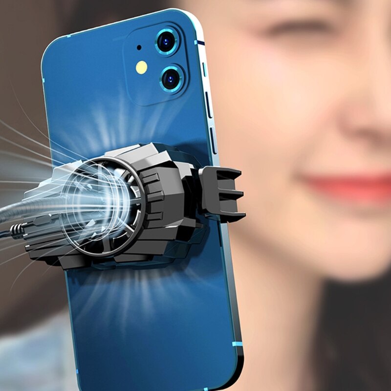 Phone Live Broadcast Cooler with Charging Cable for Smartphone Gaming-Phone, 4.7-7.5inches Phone Heat Radiation Cooling Fan