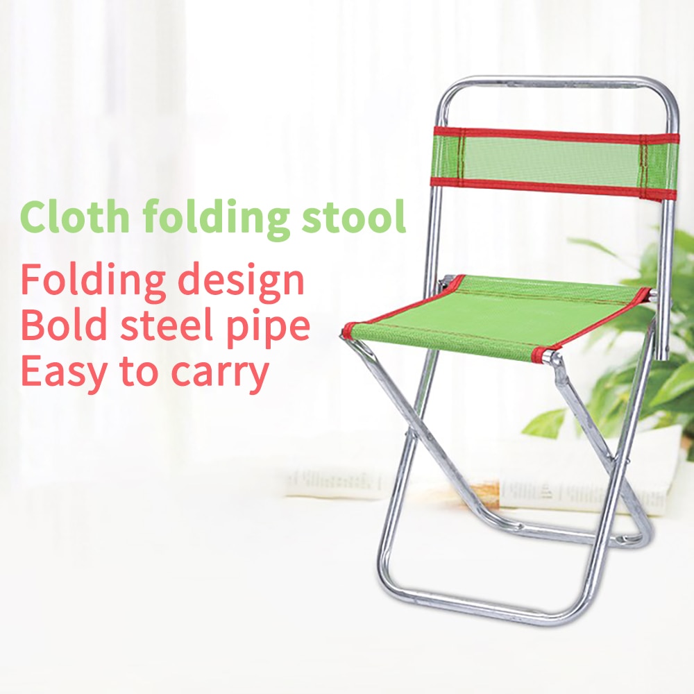 Fishing Stool Foldable Stainless Steel Outdoor Stool With Backrest Collapsible Footstool For Camping Beach Chair Camping Chair