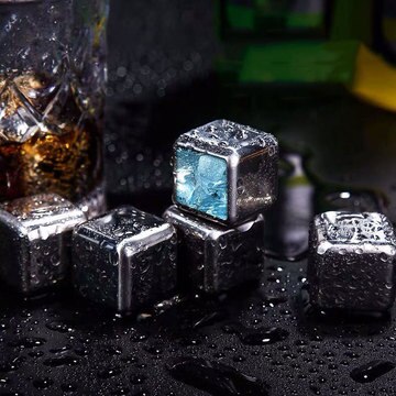 2/4/6/8pcs Stainless Steel Ice Cubes Metal Quick-Frozen Ice Wine Beer Cooler Chiller Whiskey Stones Keep Cold Longer Bar Tools