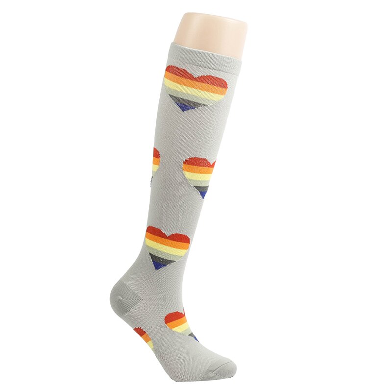 Chaussettes de Compression de sport en plein air pour hommes et femmes, couleur, bas d'allaitement élastique, chaussettes de pression d'équitation: multicolor-4 / L