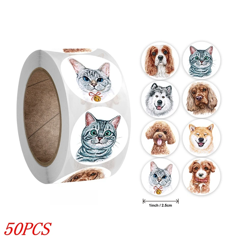 50-500 stks Kids Beloning sticker puppy hond Patroon aanmoediging stickers voor Leraren Leuke Dieren Stickers Briefpapier Stickers: Bruin