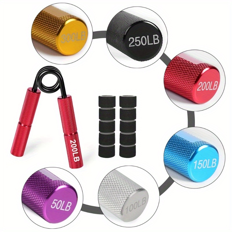 50LB-300LB Metal Hand Gripper Strengthener Finger Exerciser Grip Strength Muscle Arms Trainer Recovery Wrist Gym Equipment