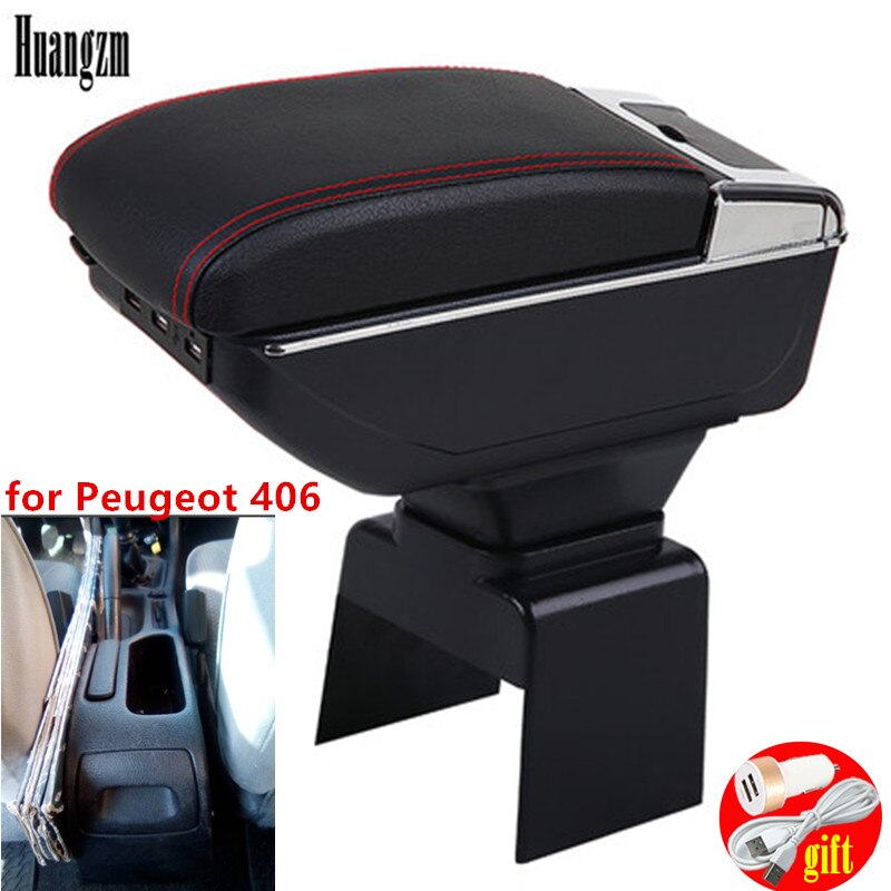 Pour Peugeot 406 accoudoir boîte universelle voiture console centrale caja modification accessoires double surélevé avec USB