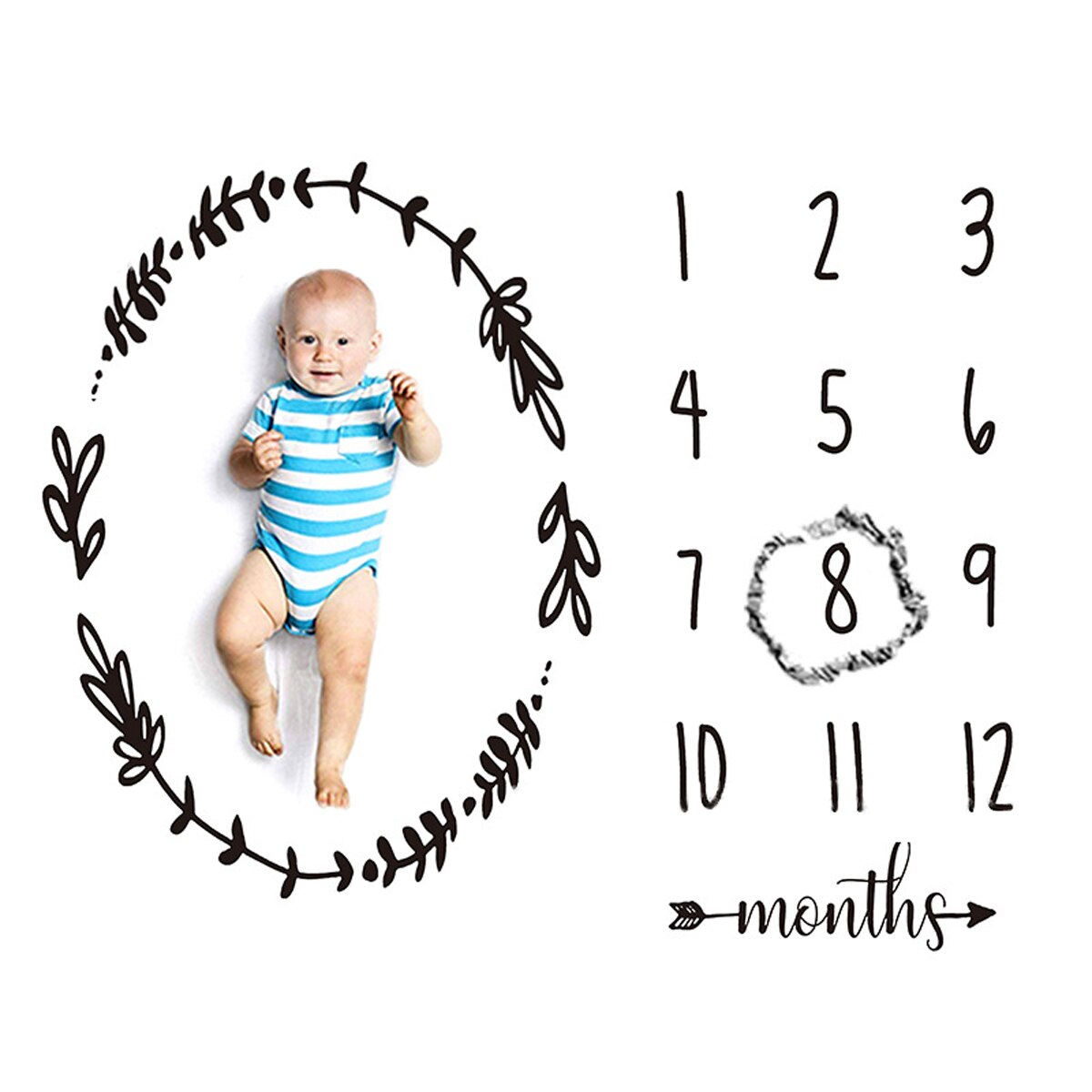 Fotobakgrundsduk blommigtryck multifunktionell bakgrundsfilt lindning filt för baby: B