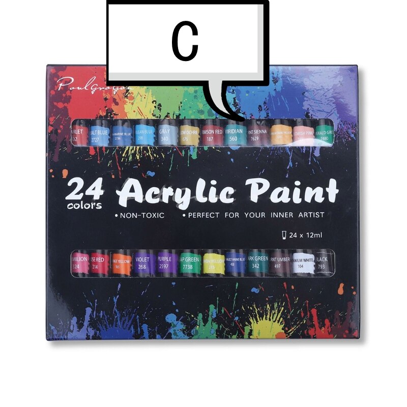 Set di vernici acriliche 12/24 colori pittura ad olio acrilica ad acquerello pigmento per artisti che disegnano vernici murali in pietra ceramica tubi artigianali
