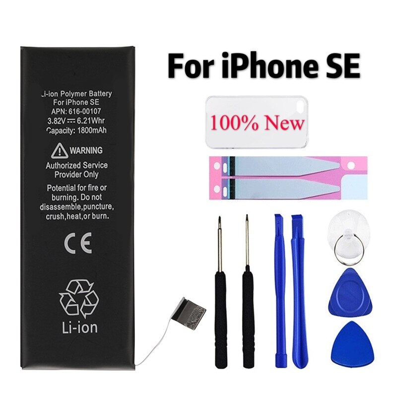 Batería de litio de 2265mAh para iPhone 6S, 6, 7, 5S, 5, 6, repuesto para iPhone 6S, iPhone 5S, herramientas gratuitas: For iPhone SE 5SE