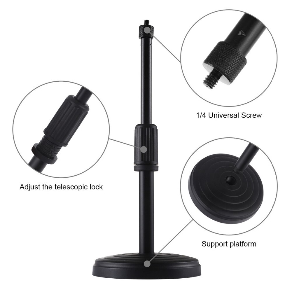 Justerbar 18 to 28cm højde metal skrivebord makeup lys desktop stand mount beslag til fotografering led makeup spejl ring lys