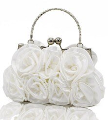 DAIWEI Saco Flor Saco Da Noiva Bolsa Saco Da Forma Da Noite das Mulheres vestido Cheio vestido de Festa de Casamento bolsa Clutch Mulheres flor Presente saco: white