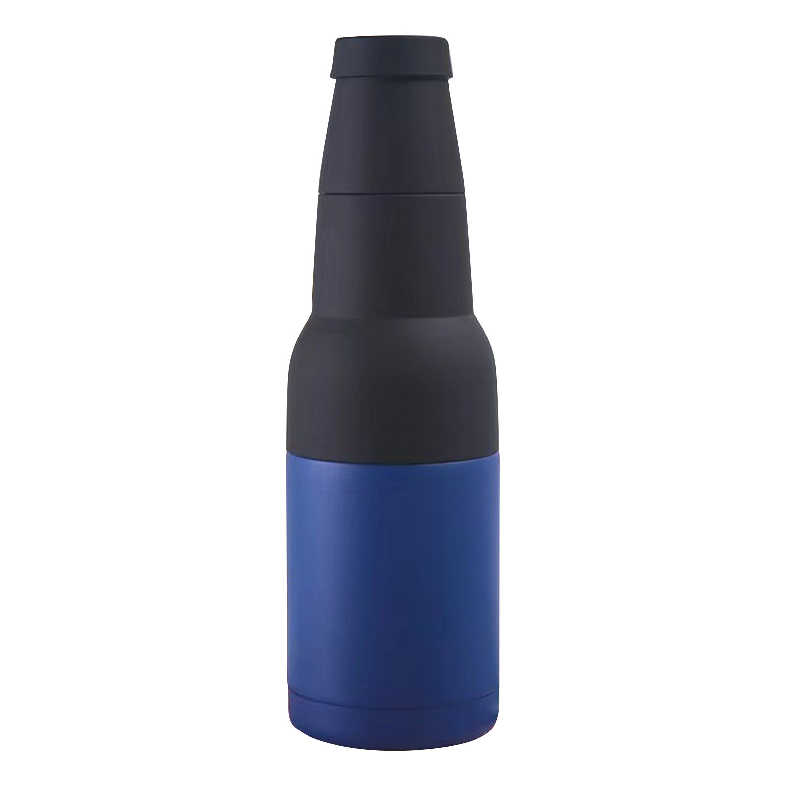 Mangas enfriadoras de botellas de cerveza, aislador de lata de doble pared de acero inoxidable, soporte de botella de cerveza aislado, 12oz: Azul