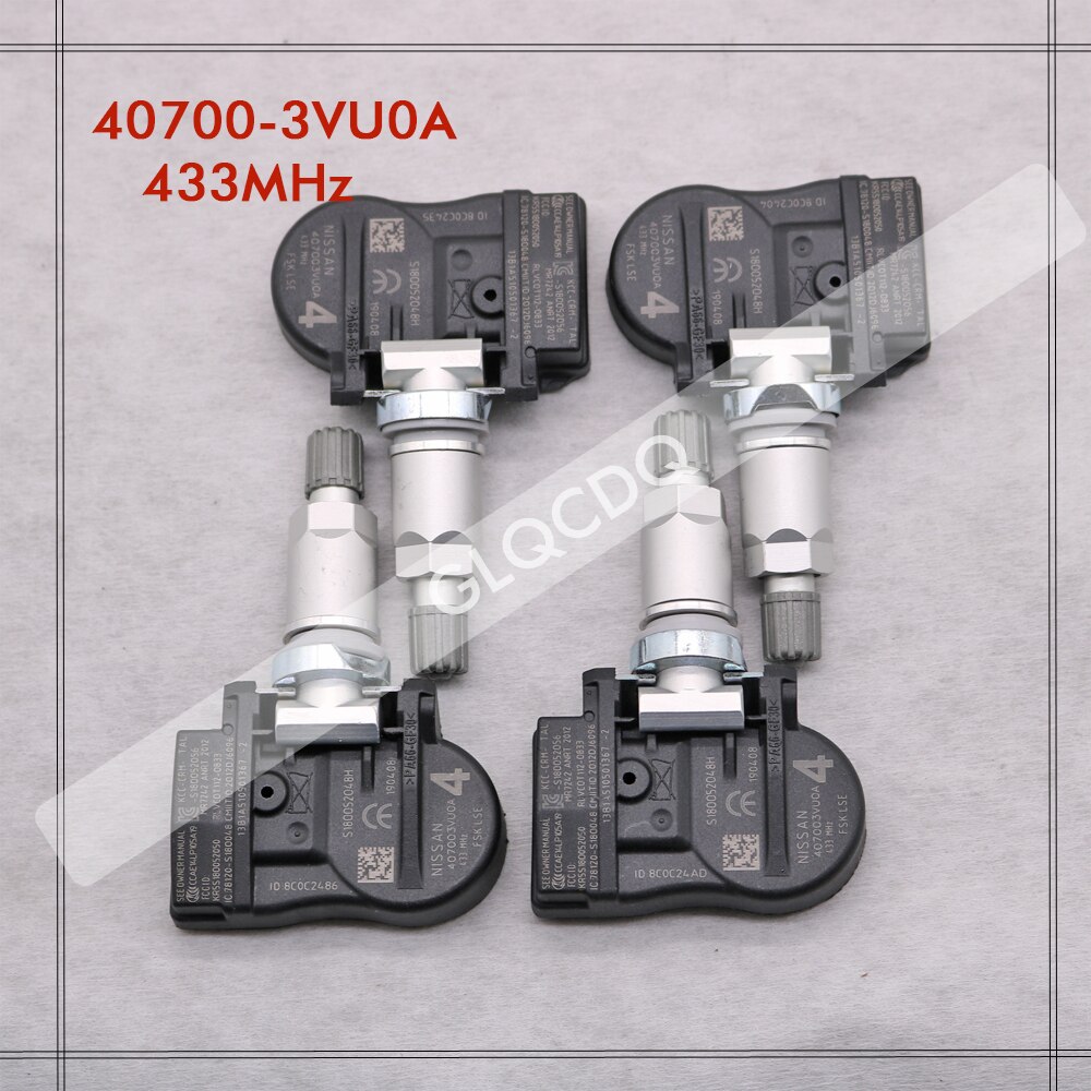 Tpms sensor för nissan qashqai rogue däcktryckssensor tpms 433 mhz 40700-3 vu 0a 40700-3 vu 0b 40700-5663r