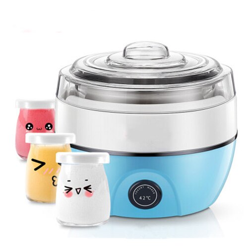 DMWD Electric Yogurt Maker Mini Multifunction 3 Cups Yoghourt Machine 1L Stainless Steel Liner Leben Natto Rice Wine Fermenter: with 3 cups