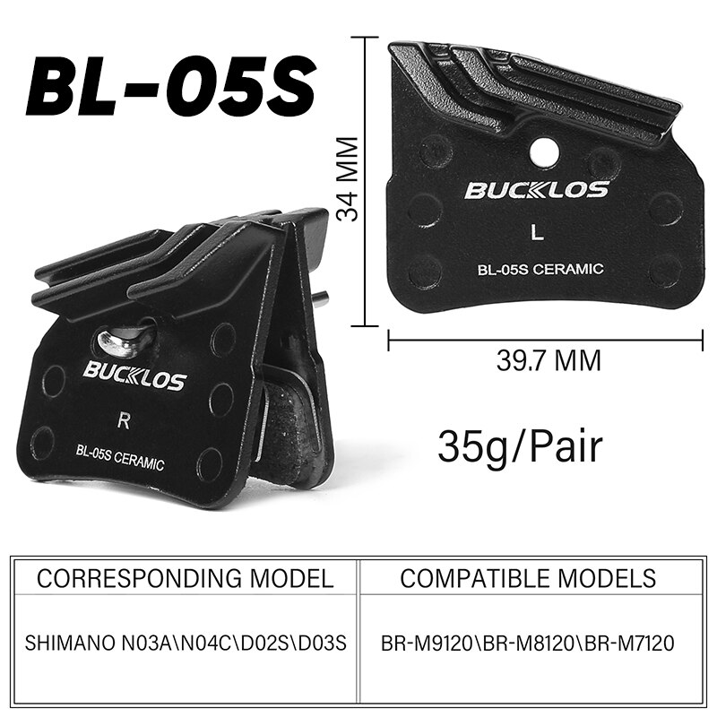BUCKLOS pastillas de freno de cerámica para bicicleta, pastillas de disco de freno hidráulico para bicicleta de montaña y carretera, accesorios de freno Shimano: Borgoña