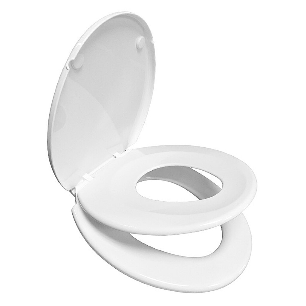Toilet Seat with Built-in Seat PP Material Slow Closing White