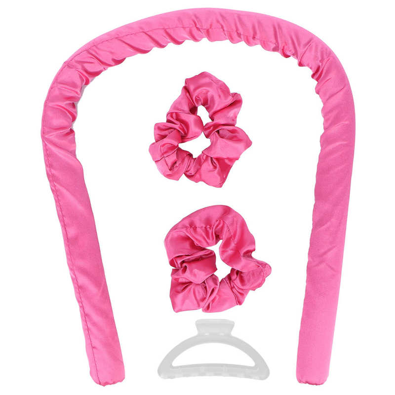 Heatless Curling Rod Headband No Heat Curls Ribbon Hair Rollers Sleeping Soft Headband Hair Curlers DIY Hair Styling Tool: Rose Red