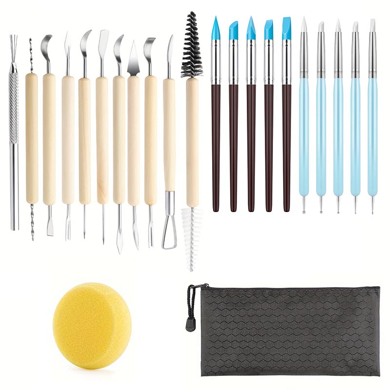 Clay Tools Kit Polymer Clay Tools Ceramics Clay Sculpting Air Dry Clay Tool Set for Pottery Craft Baking Carving Molding Shaping: Blue
