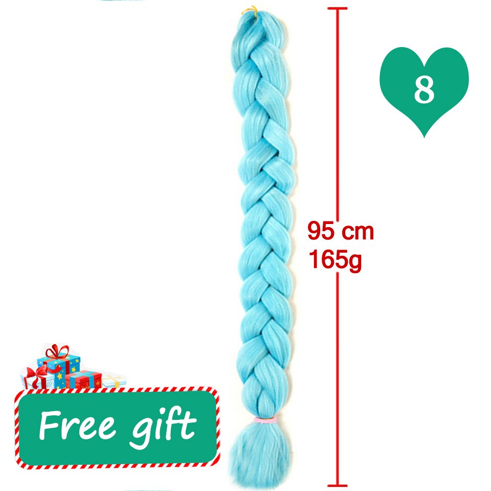 MEIFAN – tresses synthétiques longues, mèches Jumbo de couleur ombrée, Extension capillaire, queue de cochon africaine: 8