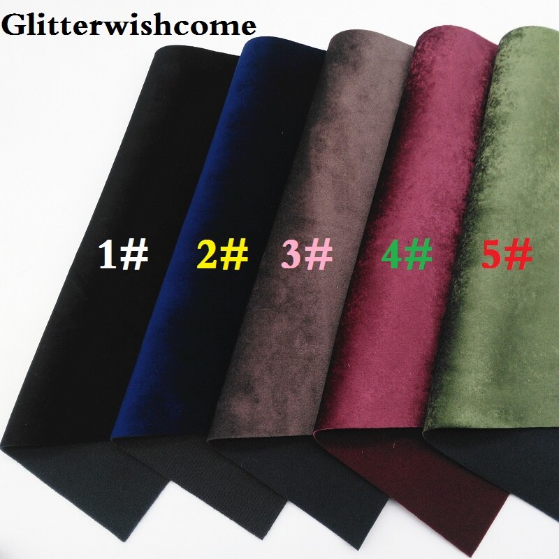Glitterwishcome 21X29CM A4 Size Vinyl Voor Bows Pu Fluwelen Leer Fabirc Faux Lederen Lakens Voor Bows, GM118A