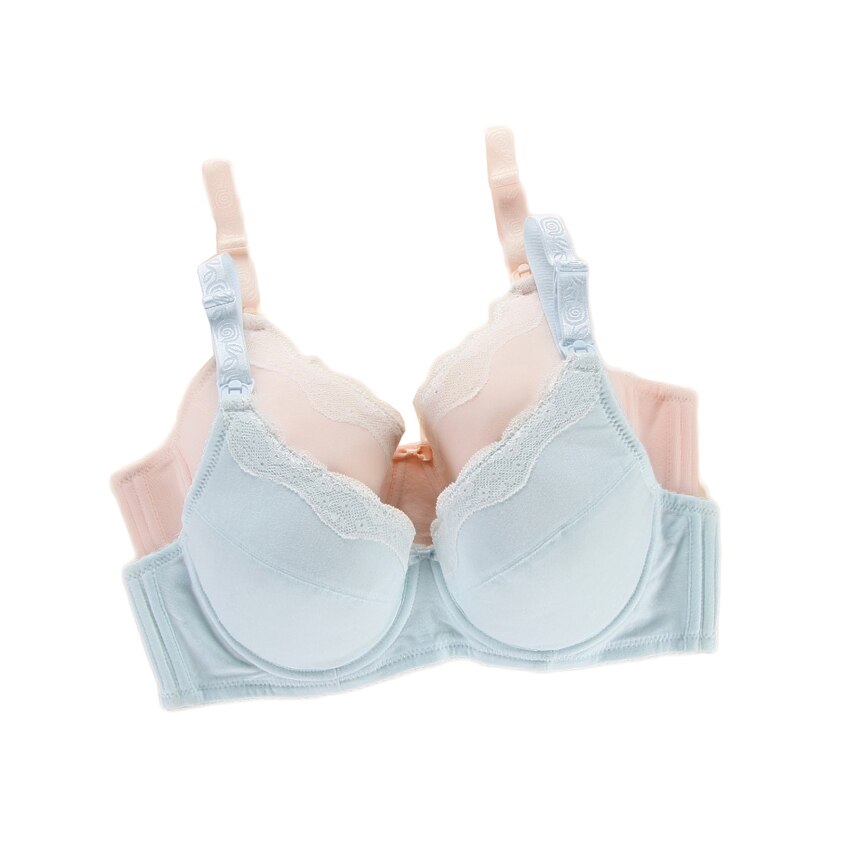 2 stk/parti pink blå bomuld bøjle gravid blonde bh amme amme bh'er til fodring barsels bh'er toppe til fodring