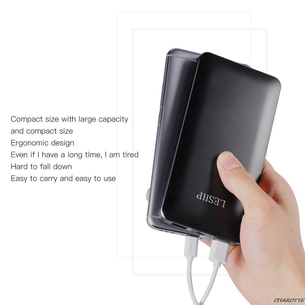 LESHP PowerBank Aluminum Alloy 3.7V 10000MA 37Wh Universal Portable External Battery Pack Compact Ultra-slim Easy To Carry