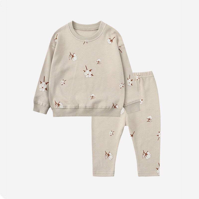 Nuovi set di abbigliamento per la casa delle ragazze per il bambino autunno indumenti da notte manica lunga stampa Top e pantaloni set di pigiami per bambini vestiti per bambini