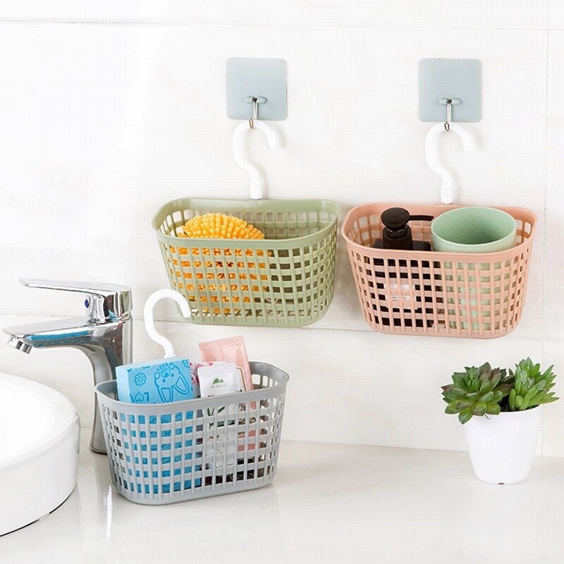 Wbbooming 360 graden draaibare plastic opbergmand keuken badkamer bureaublad kruiden multifunctionele douche opbergzak