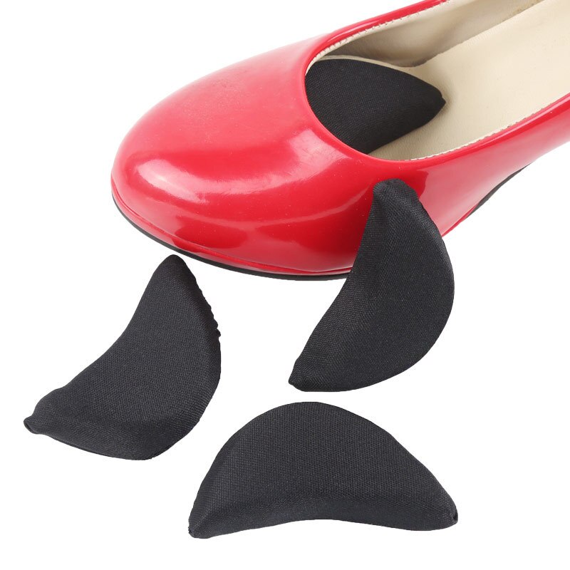 20pcs=10pairs Black Soft Toe Cap Protector Cotton Sponge Cushion Foot Care Shoe Foam Pads High Heel Pumps Front Insert Protecter
