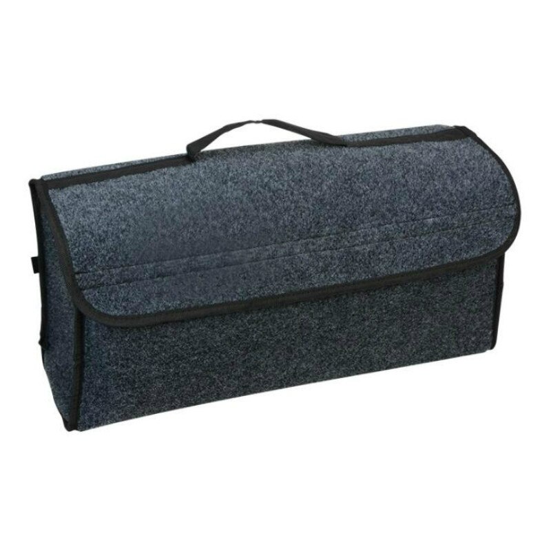 Bil koffert arrangør bil oppbevaringspose last container boks brannsikker oppbevaring rydding holder multilomme bil styling 50*17*24cm: Svart