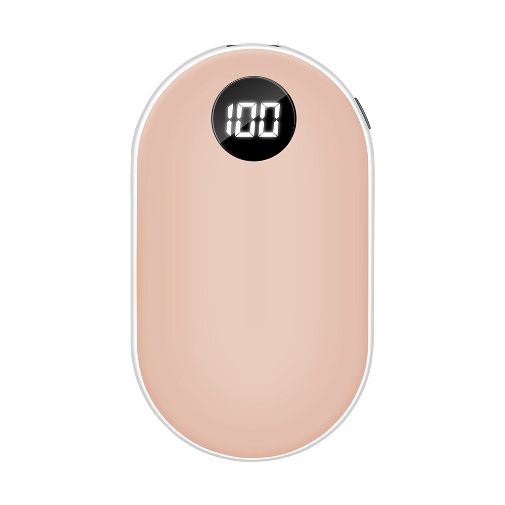 Scaldamani elettrico ricaricabile USB da 5200mAh scaldamani mini 5V a lunga durata con riscaldamento a doppio lato invernale: Colore rosa