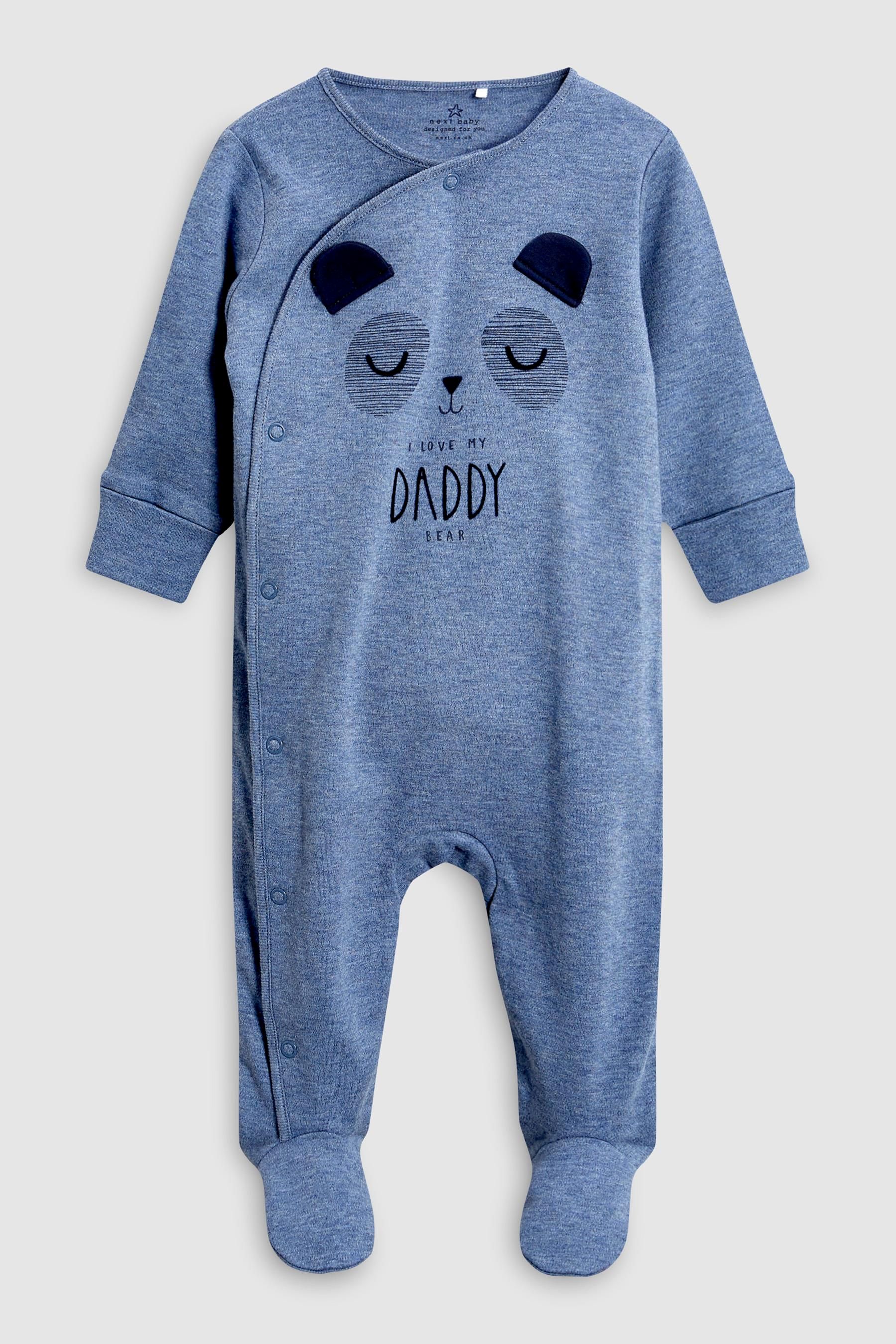 0-18 månader spädbarn tecknad björn bebiskläder flicka &amp; pojkar långärmad pappa mamma babybyxor baby grow sömndräkter babybyxa: Blå / Nyfödd