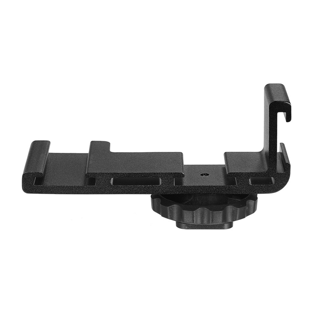 Aluminum Alloy Triple Cold Shoe Adapter Vlogging Video Extension Bar Bracket with Screw Mount for Video Camera Accessory